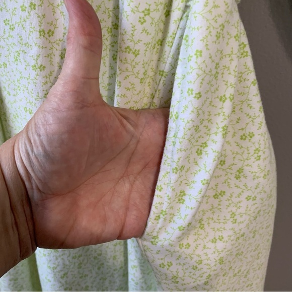 Aria green‎ ditsy floral print cotton long length maxi robe with belt. Size S - Picture 6 of 9